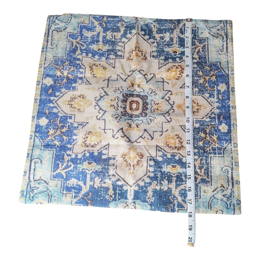 Boho Style - Pillow Cases - Blue And White -18 x 18 - Brand New